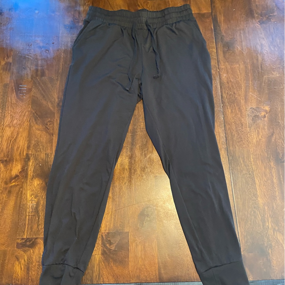 Black joggers with adjustable waist band